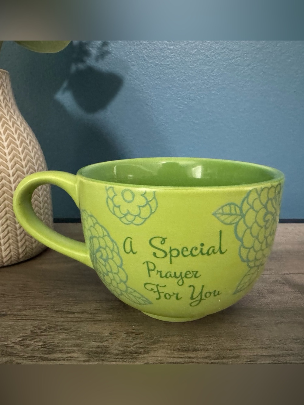 Lime Green Ceramic Mug with 'A Special Prayer For You' Text